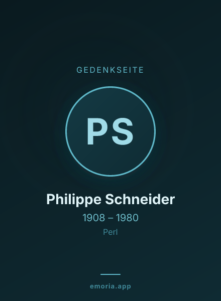 Gedenkportrait von Philippe Schneider