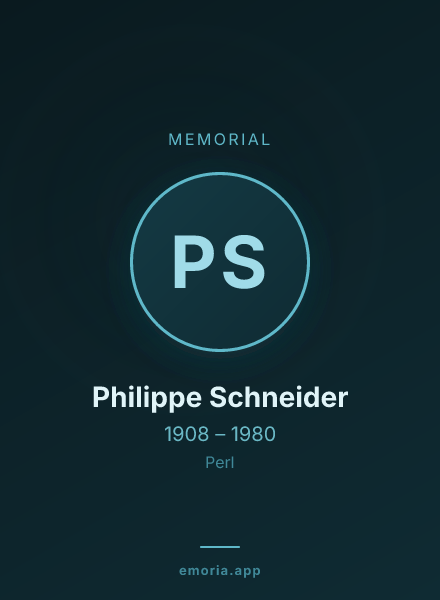 Memorial portrait of Philippe Schneider