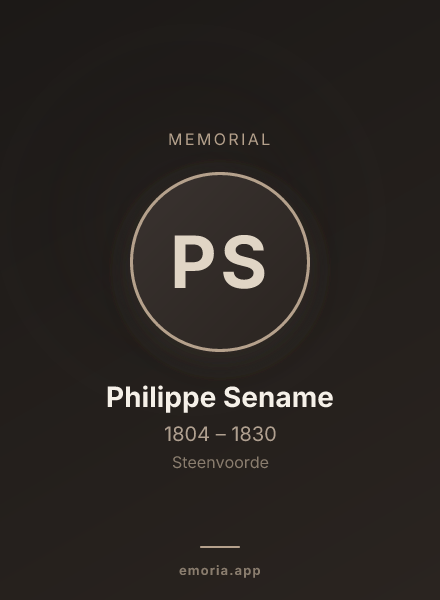 Memorial portrait of Philippe Sename