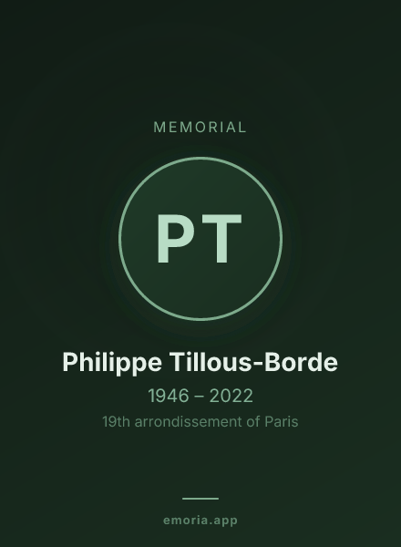 Memorial portrait of Philippe Tillous-Borde