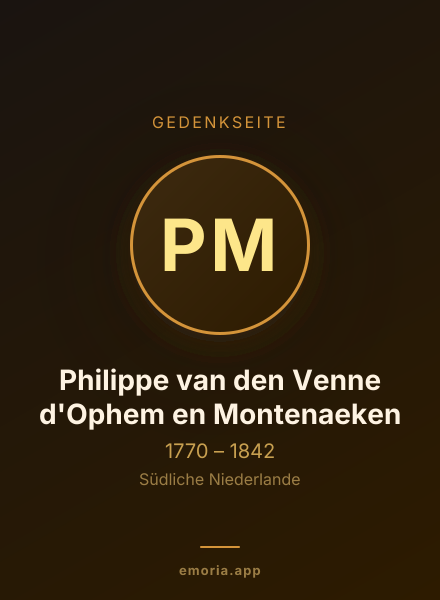 Gedenkportrait von Philippe van den Venne d'Ophem en Montenaeken