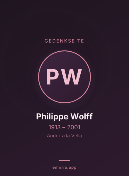 Gedenkportrait von Philippe Wolff
