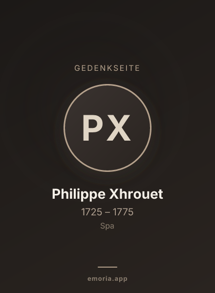 Gedenkportrait von Philippe Xhrouet