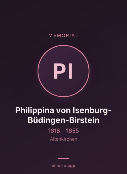 Memorial portrait of Philippina von Isenburg-Büdingen-Birstein
