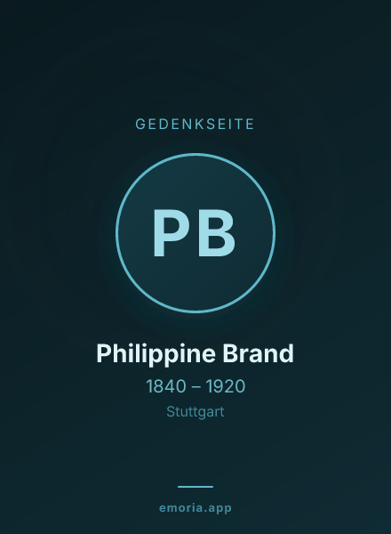 Gedenkportrait von Philippine Brand