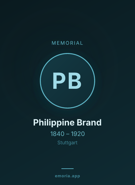 Memorial portrait of Philippine Brand
