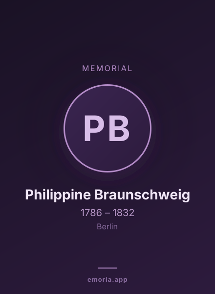Memorial portrait of Philippine Braunschweig