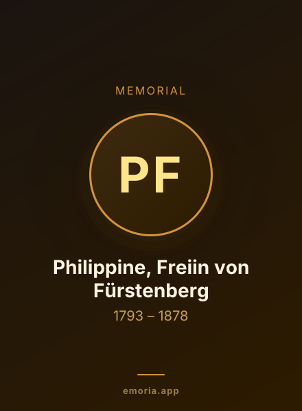 Memorial portrait of Philippine, Freiin von Fürstenberg