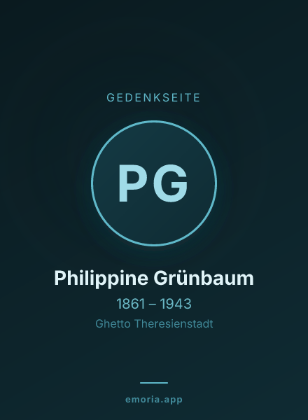 Gedenkportrait von Philippine Grünbaum
