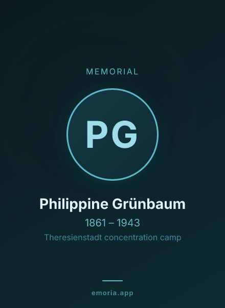 Memorial portrait of Philippine Grünbaum