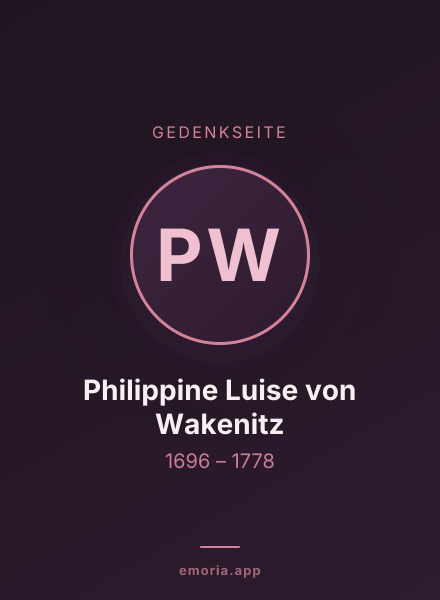 Gedenkportrait von Philippine Luise von Wakenitz
