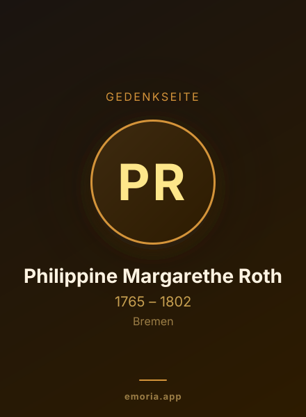 Gedenkportrait von Philippine Margarethe Roth