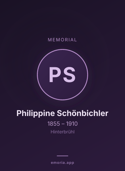Memorial portrait of Philippine Schönbichler
