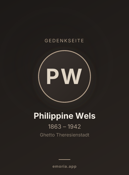 Gedenkportrait von Philippine Wels