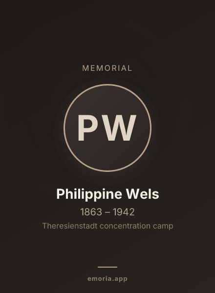 Memorial portrait of Philippine Wels
