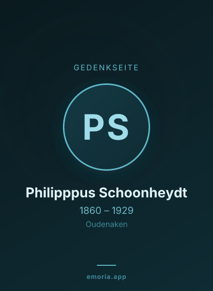 Gedenkportrait von Philipppus Schoonheydt
