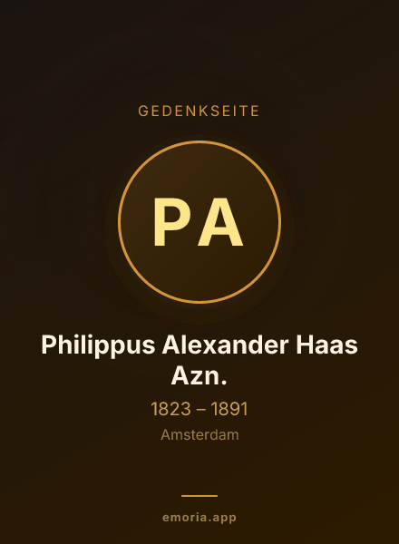 Gedenkportrait von Philippus Alexander Haas Azn.