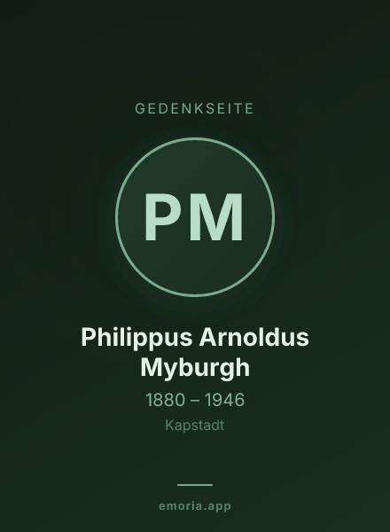 Gedenkportrait von Philippus Arnoldus Myburgh
