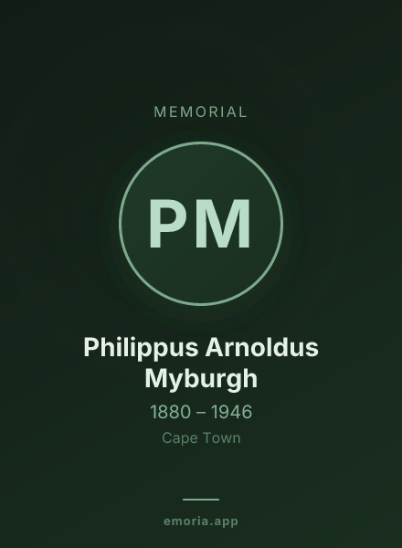 Memorial portrait of Philippus Arnoldus Myburgh