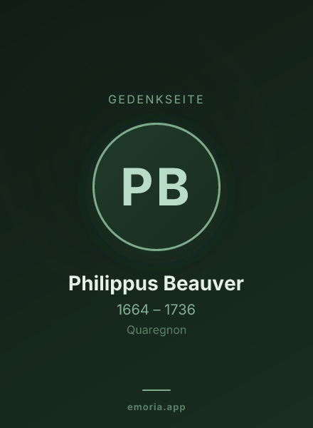 Gedenkportrait von Philippus Beauver