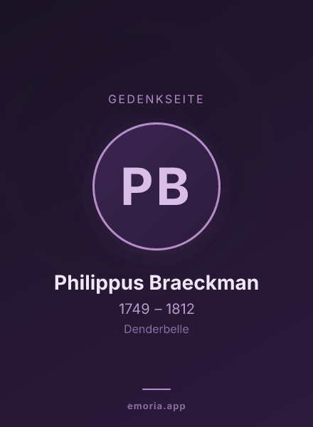 Gedenkportrait von Philippus Braeckman