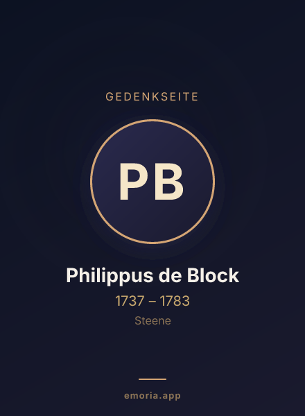 Gedenkportrait von Philippus de Block