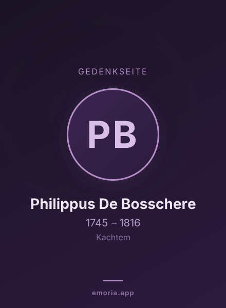 Gedenkportrait von Philippus De Bosschere
