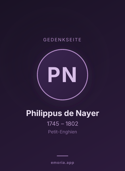 Gedenkportrait von Philippus de Nayer