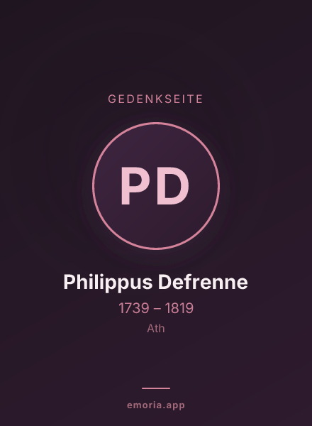 Gedenkportrait von Philippus Defrenne