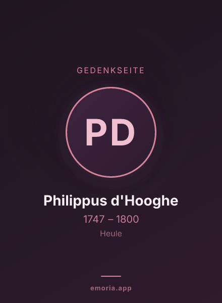 Gedenkportrait von Philippus d'Hooghe