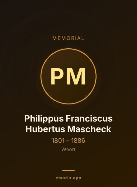 Memorial portrait of Philippus Franciscus Hubertus Mascheck