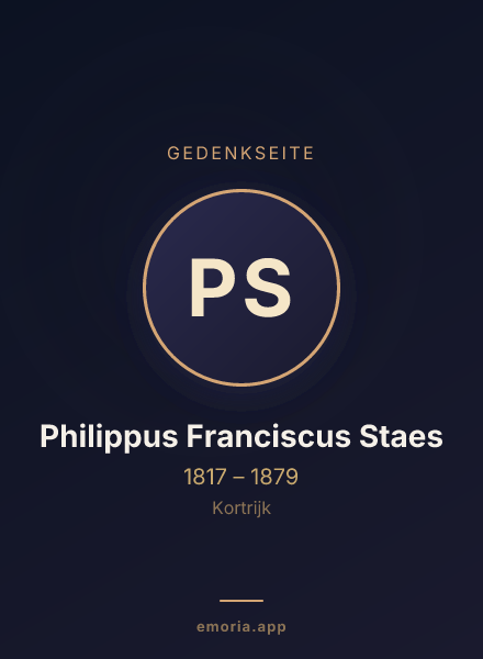 Gedenkportrait von Philippus Franciscus Staes