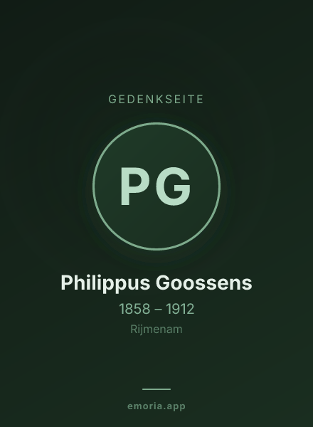 Gedenkportrait von Philippus Goossens