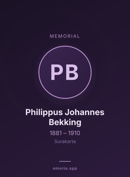 Memorial portrait of Philippus Johannes Bekking