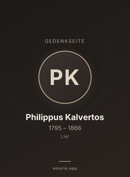 Gedenkportrait von Philippus Kalvertos