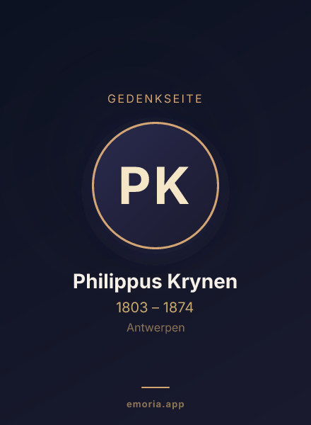 Gedenkportrait von Philippus Krynen