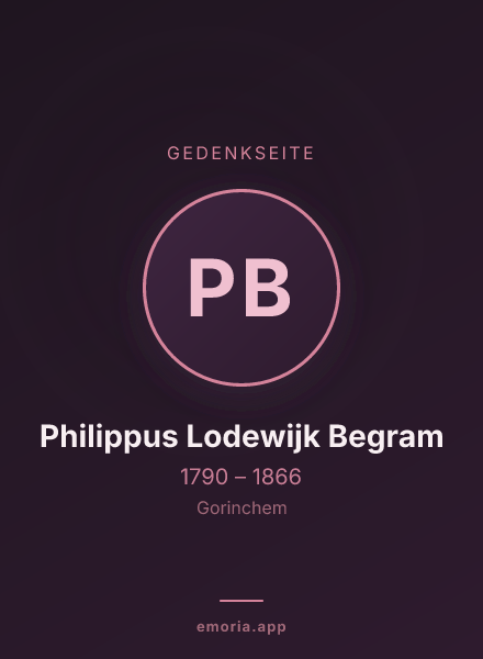 Gedenkportrait von Philippus Lodewijk Begram