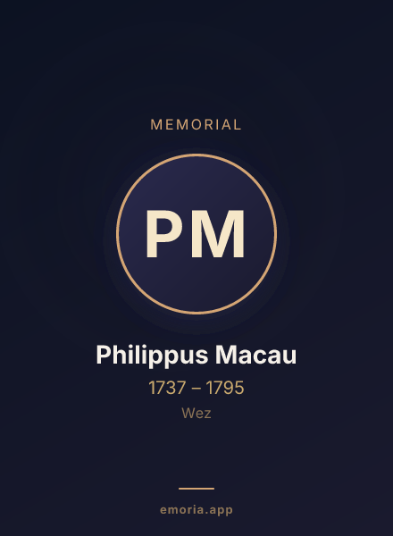 Memorial portrait of Philippus Macau