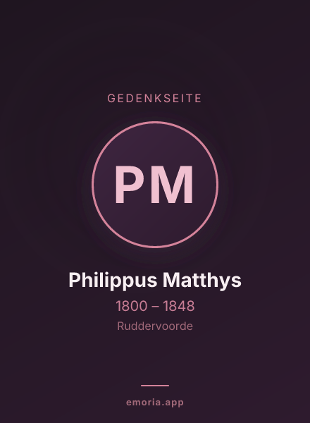 Gedenkportrait von Philippus Matthys