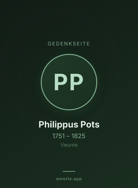 Gedenkportrait von Philippus Pots
