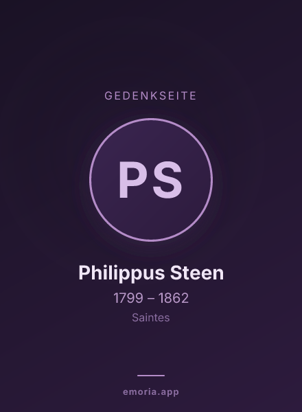 Gedenkportrait von Philippus Steen