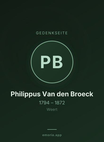 Gedenkportrait von Philippus Van den Broeck