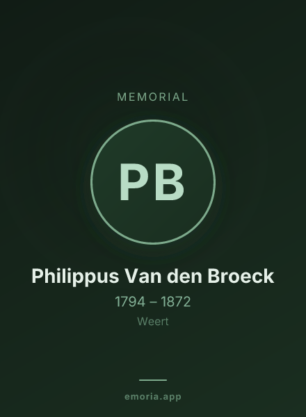 Memorial portrait of Philippus Van den Broeck