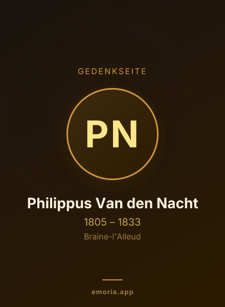 Gedenkportrait von Philippus Van den Nacht