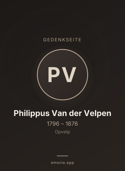 Gedenkportrait von Philippus Van der Velpen