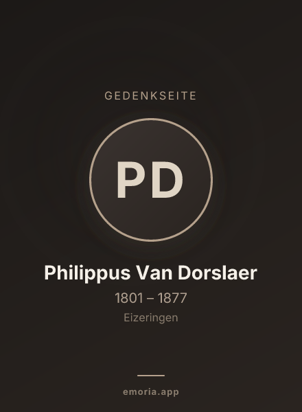 Gedenkportrait von Philippus Van Dorslaer