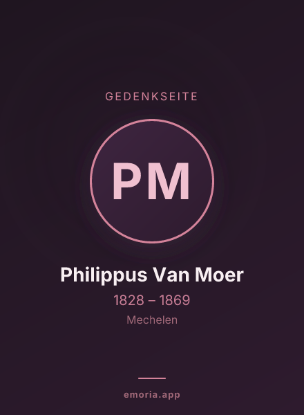 Gedenkportrait von Philippus Van Moer