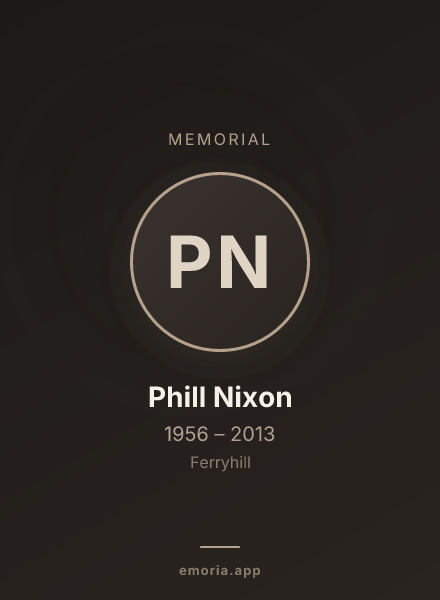 Memorial portrait of Phill Nixon