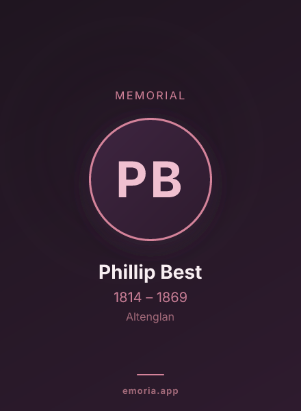 Memorial portrait of Phillip Best