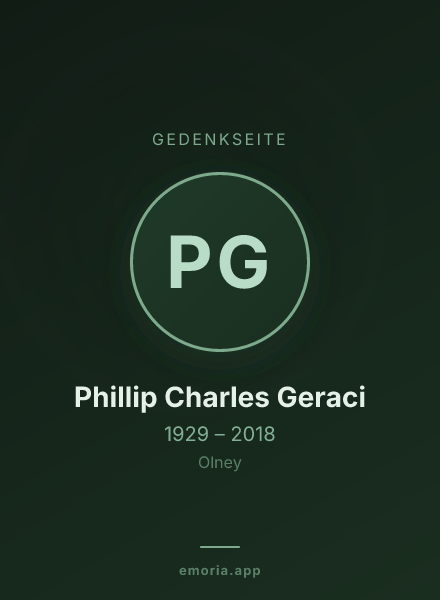 Gedenkportrait von Phillip Charles Geraci